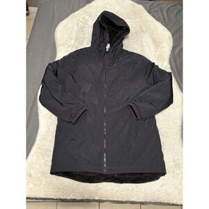 Pink Victoria‎ Secret Womens Black Full Zip Medium Fleece Lined Jacket Hooded